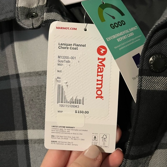 Marmot Men’s Lanigan Flannel Chore Coat NEW - Picture 8 of 11